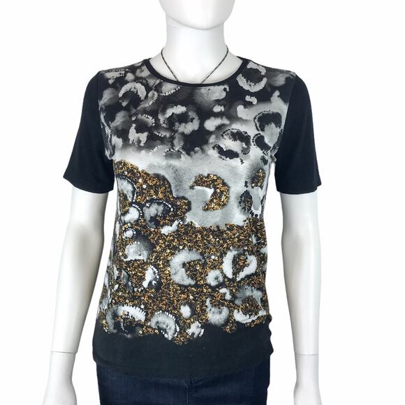 Gisella M Tops - Gisella M by Gil Italian Black & Grey Tee